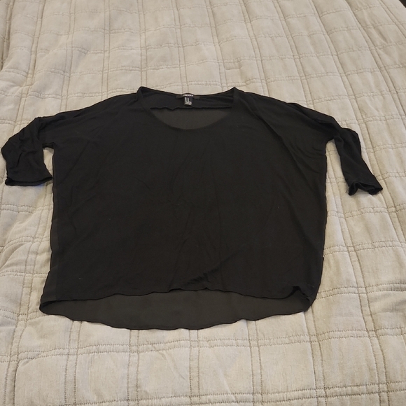 Forever 21 Tops - Forever 21 Black High-low 3/4 Long Sleeve Top Size M!